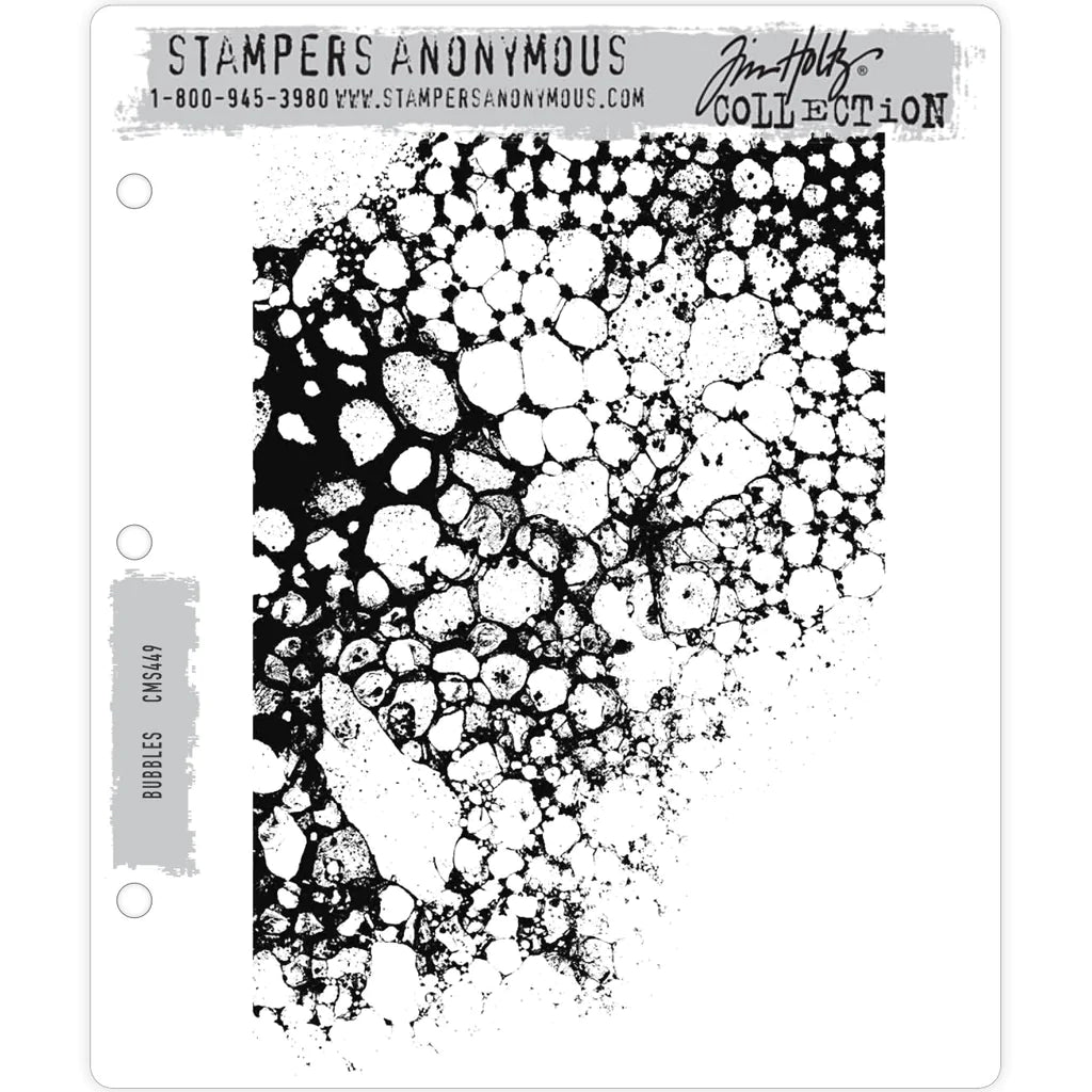 Stampers Anonymous Tim Holtz - Cling Mount Stamp - Bubbles W/Grid