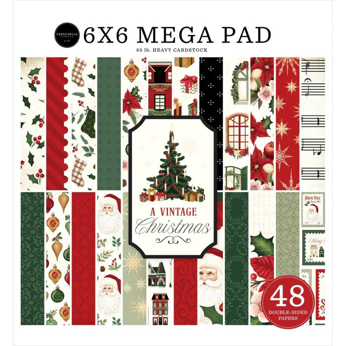 Carta Bella Paper Co - A Vintage Christmas 6"x 6" double sided paper