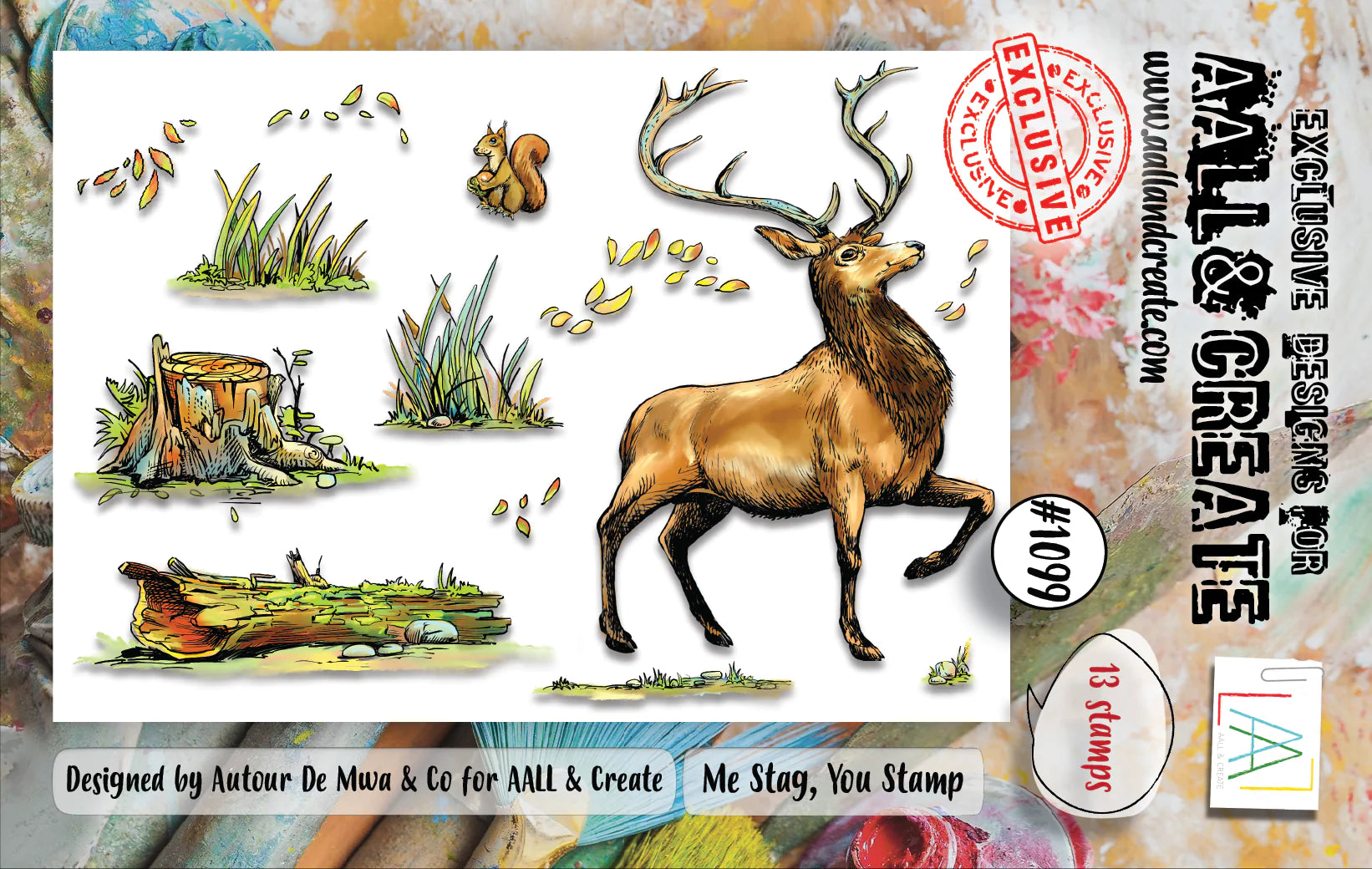 AALL & CREATE - A7 Stamps - Me Stag,You Stag #1099