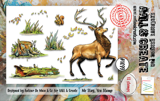 AALL & CREATE - A7 Stamps - Me Stag,You Stag #1099