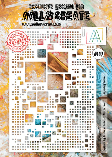 AALL & CREATE -A4  Stencil  - Superbly Square #109