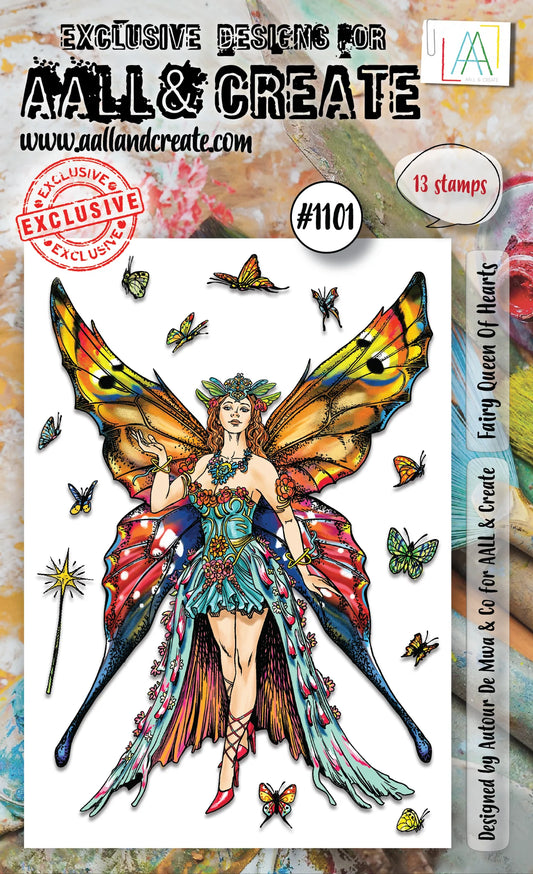 AALL & CREATE - A6 Stamps - Fairy Queen Of Hearts #1101