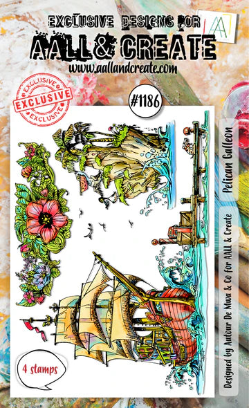 AALL & CREATE - A6 Stamps - Pelican Galleon #1186