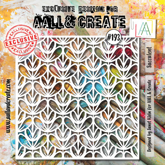 AALL & CREATE - 6X6  Stencil  - Succulent # 193