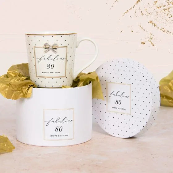 Jewelled 80th Birthday Mug