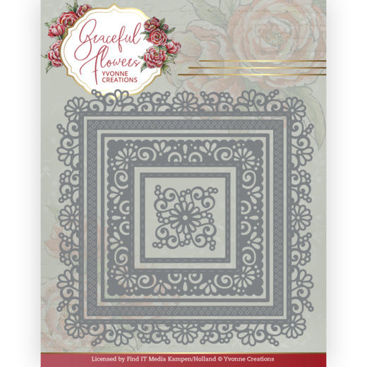 Yvonne Creations Dies - Graceful Flowers - Graceful Square