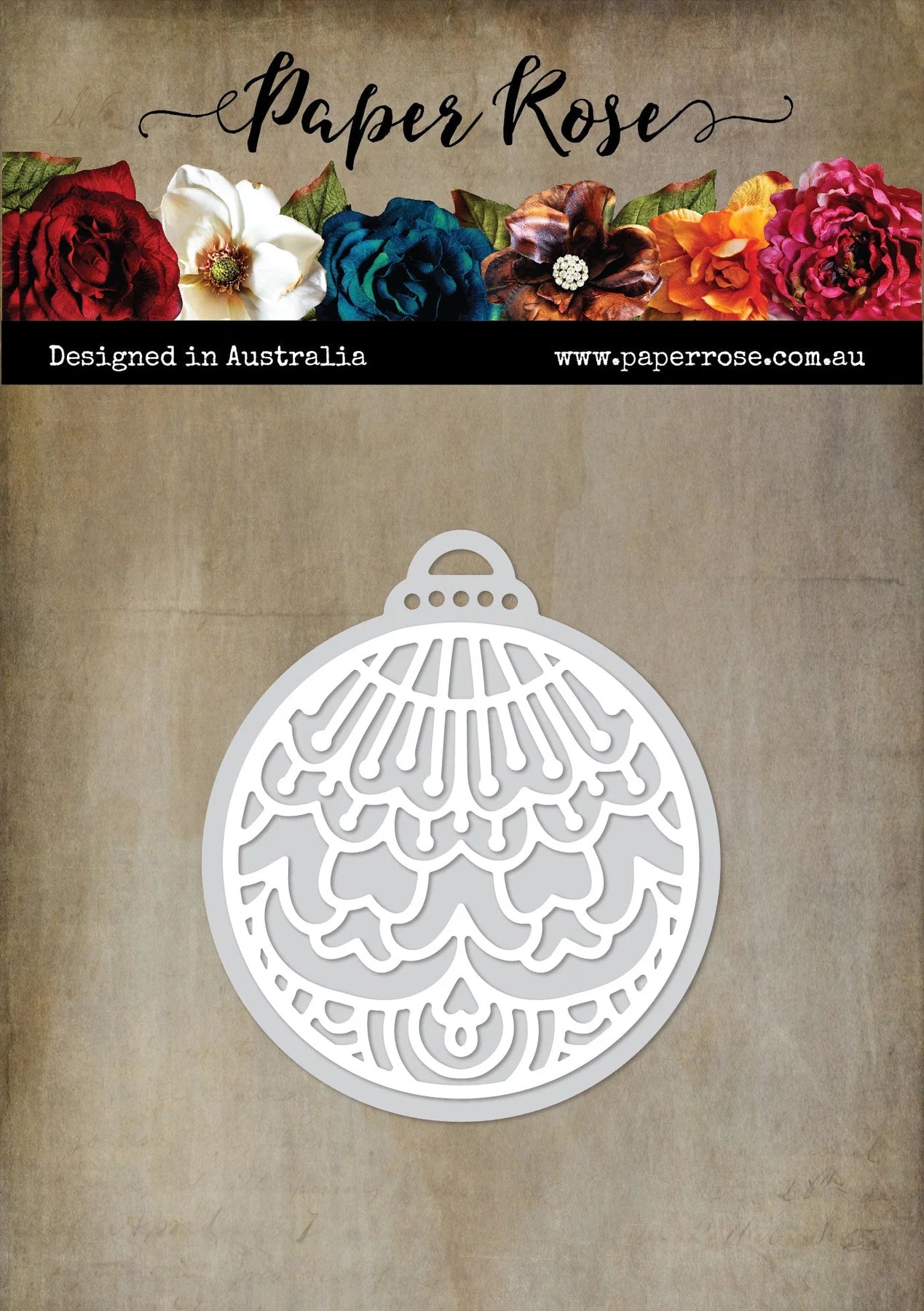 Paper Rose -  Metal Die -  Layering Ornate Bauble 1