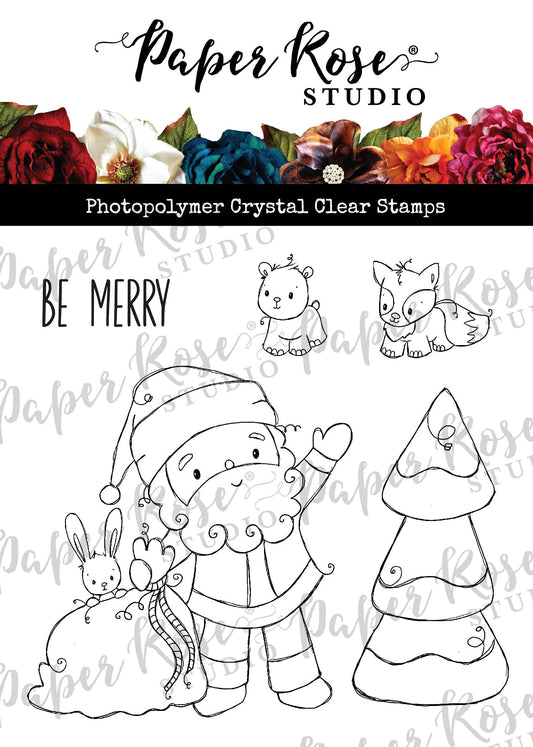 Paper Rose -  Clear Stamp Set - Be Merry