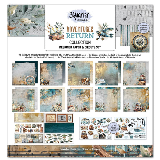 3 Quarter Designs - Adventure returns Collection Designer Paper & Diecuts Set