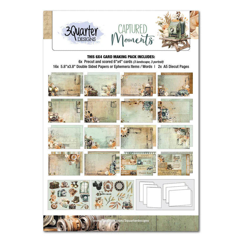 3 Quarter Designs - Captured Moments 6x4 Card Pack