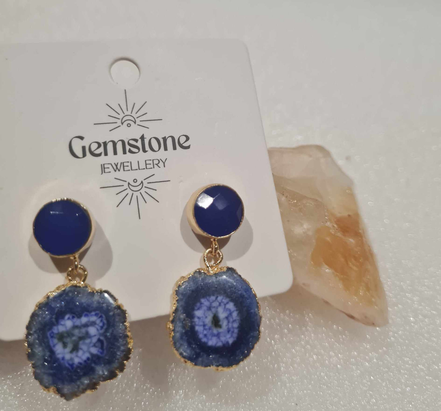 Gemstone Earrings with Gold plating