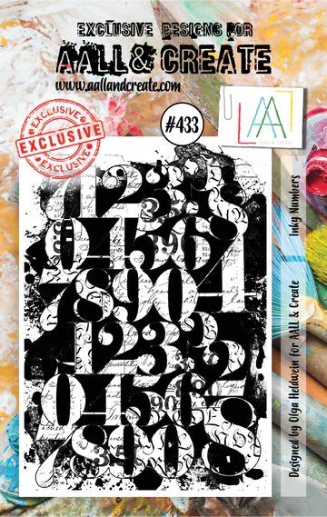 AALL & CREATE - A7 Stamps -Inky Numbers #433