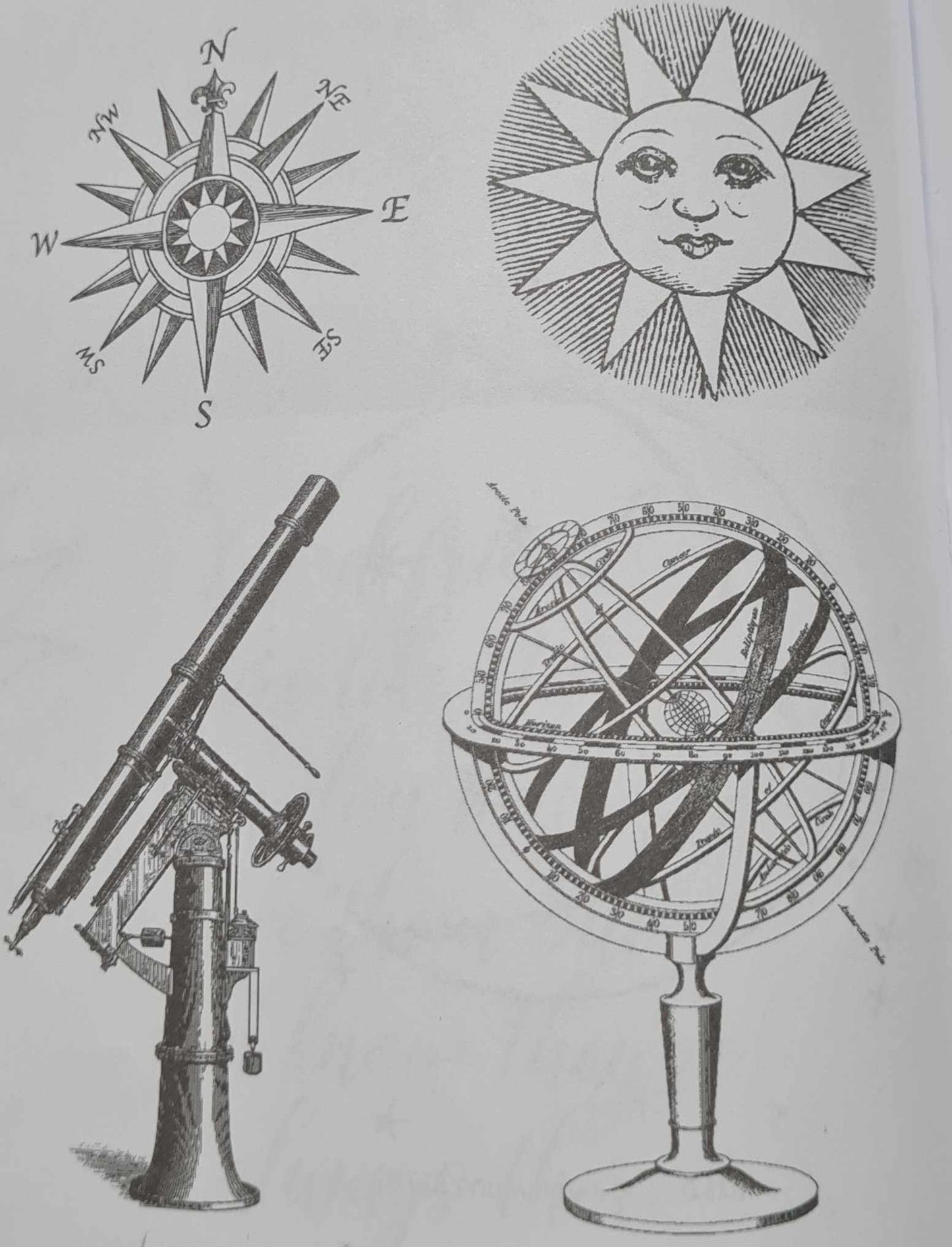 Kaszazz Rubber Stamp - Vintage Astronomy Set (uncut)