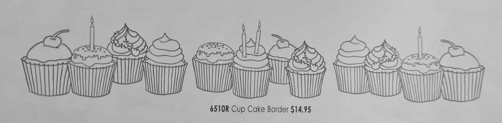 Kaszazz Rubber Stamp -Cup Cake Border (un-cut set 2) 