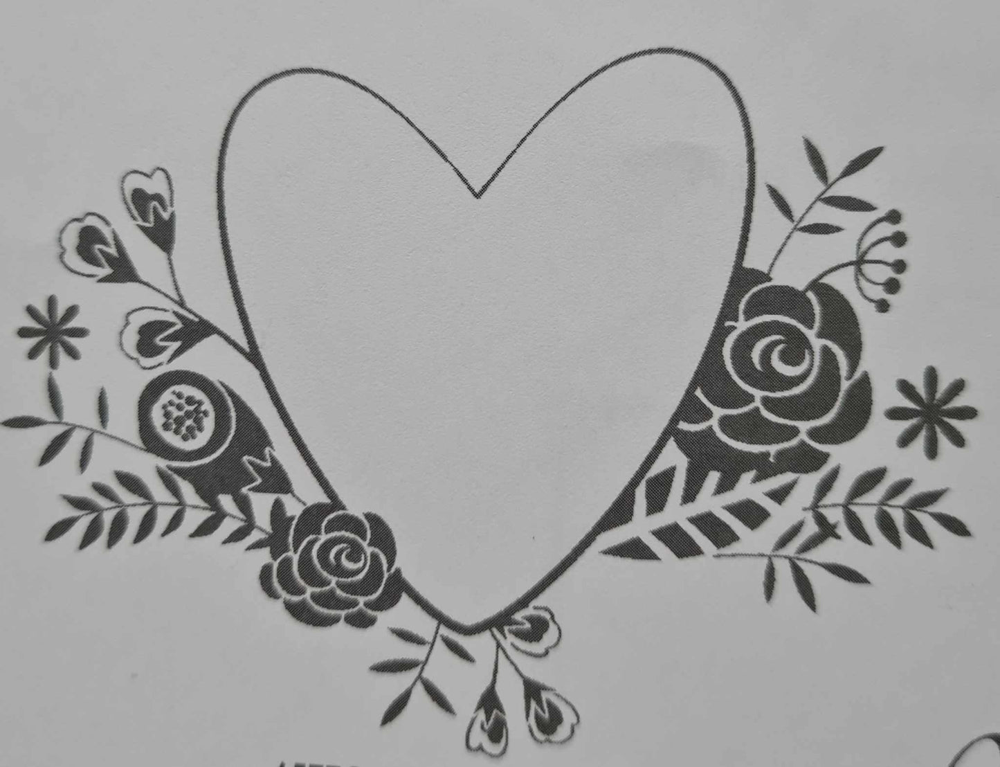 Kaszazz Rubber Stamp - Floral Heart