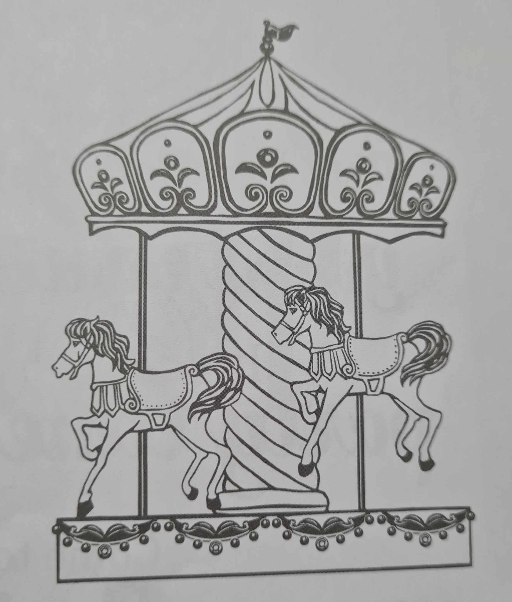 Kaszazz Rubber Stamp - Carousel