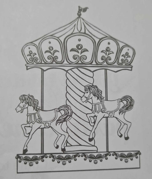 Kaszazz Rubber Stamp - Carousel