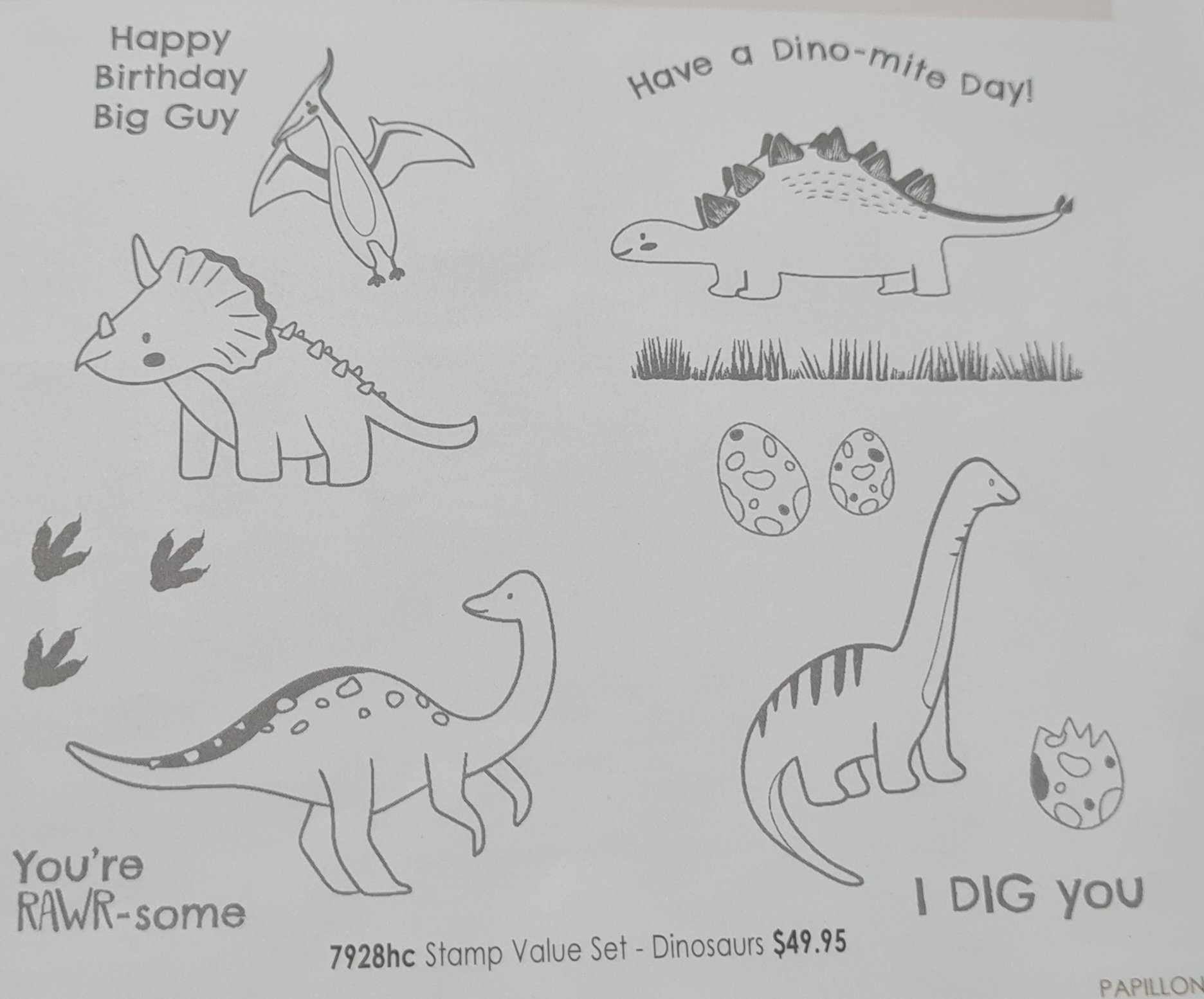 Kaszazz Rubber Stamp - Dinosaurs Value Set (un-cut )