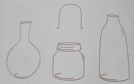 Kaszazz Rubber Stamp - Vases (un-cut set) 