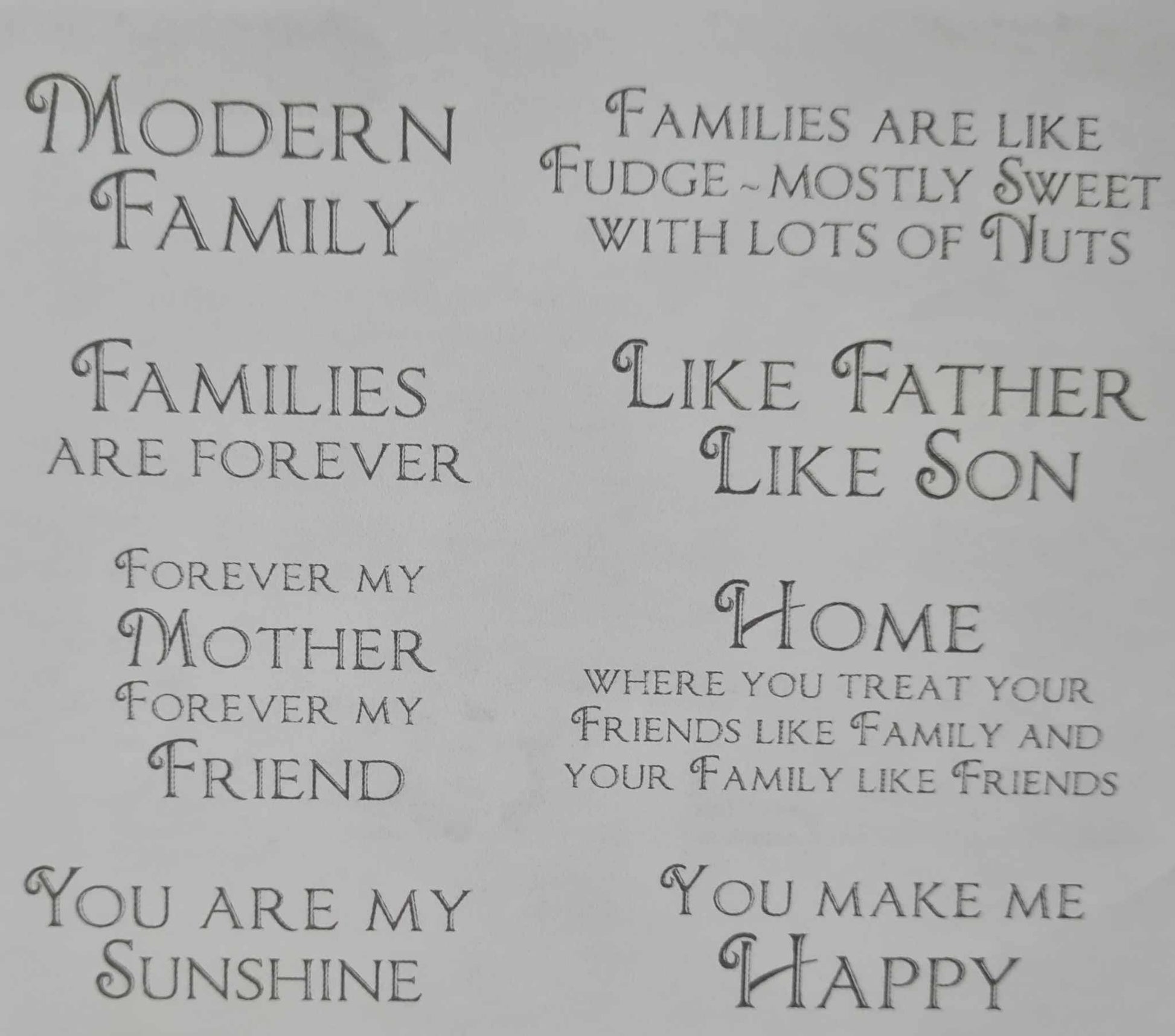 Kaszazz Rubber Stamp - Word Montage  Modern Family