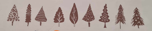 Kaszazz Rubber Stamp - Wonderland Tree Border