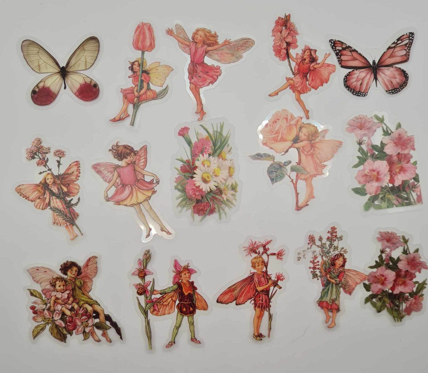 Garden Fairies- Clear Stickers - Pink