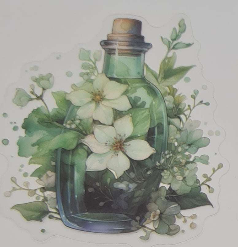 Bottled Dreams- Clear Stickers - Green