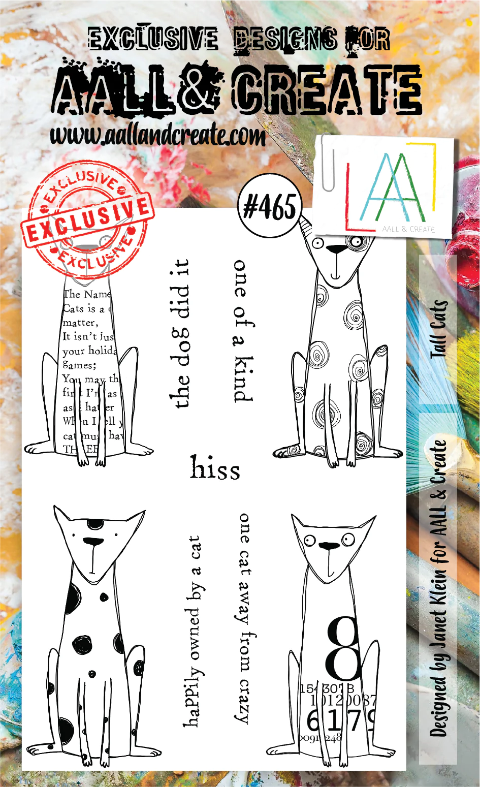 AALL & CREATE - A6 Stamps - Tall Cats #465