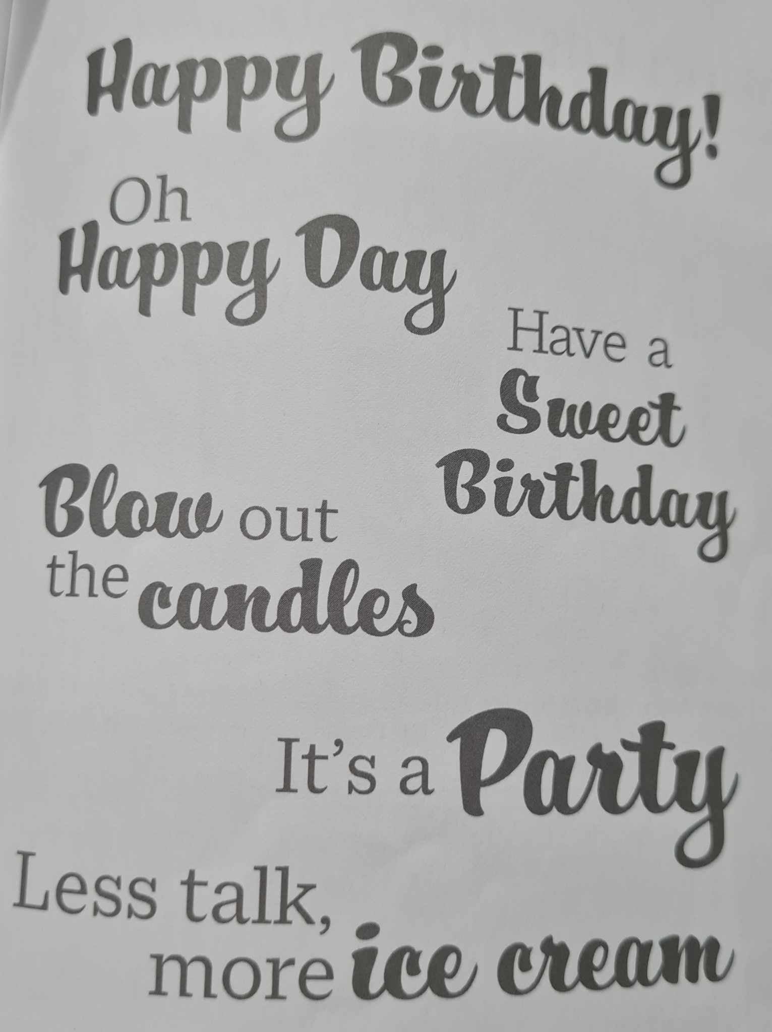 Kaszazz Rubber Stamp - Word Montage - Sweet Birthday (uncut)