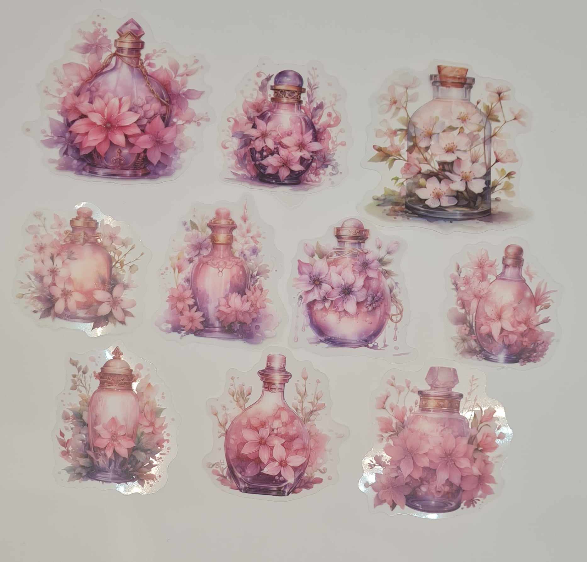 Bottled Dreams- Clear Stickers - Pink