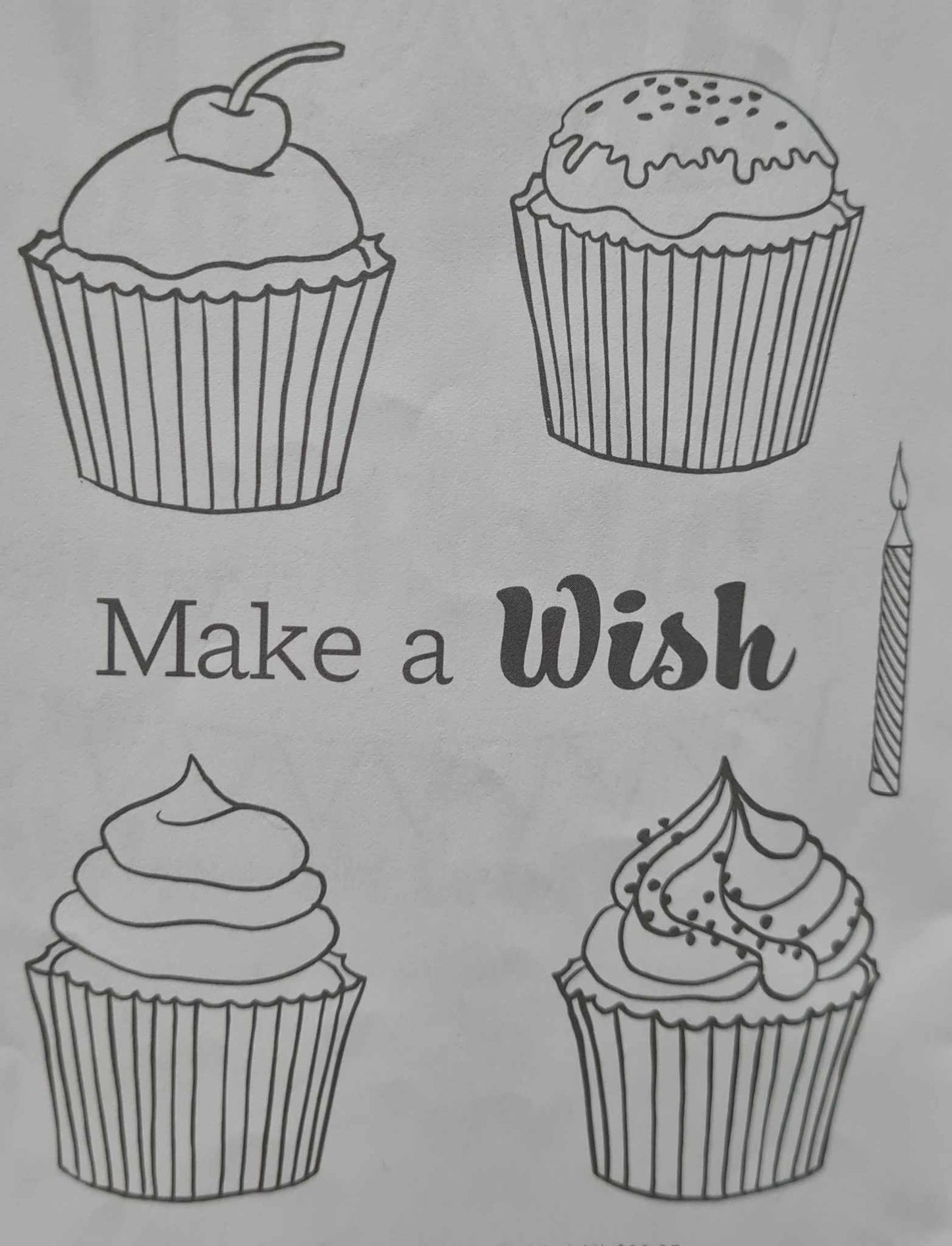 Kaszazz Rubber Stamp - Make a Wish (uncut)