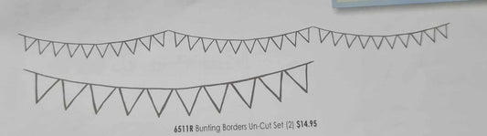 Kaszazz Rubber Stamp - Bunting Borders (un-cut set 2)