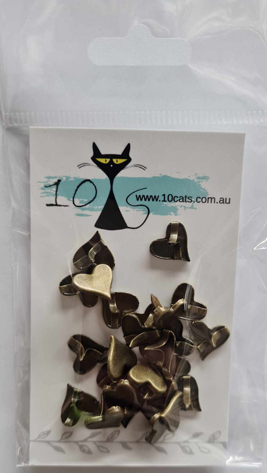 Embellishments - Antique Bronze Hearts