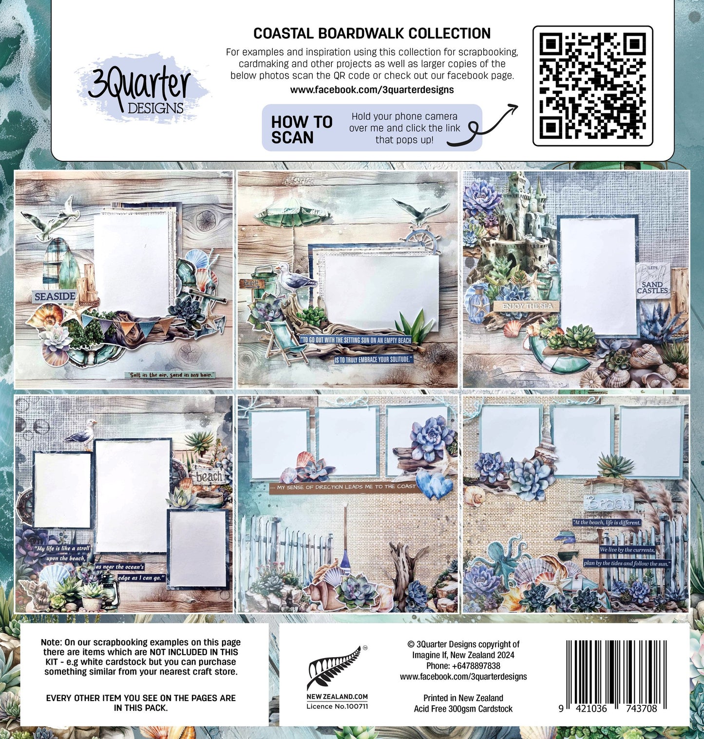 3 Quarter Designs - Coastal Boardwalk Collection Designer Paper & Diecuts Set