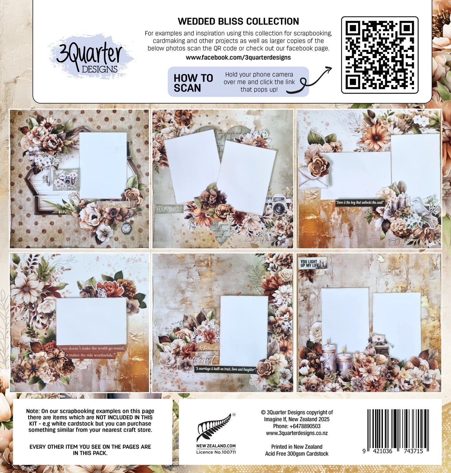 3 Quarter Designs - Wedded Bliss Collection Designer Paper & Diecuts Set