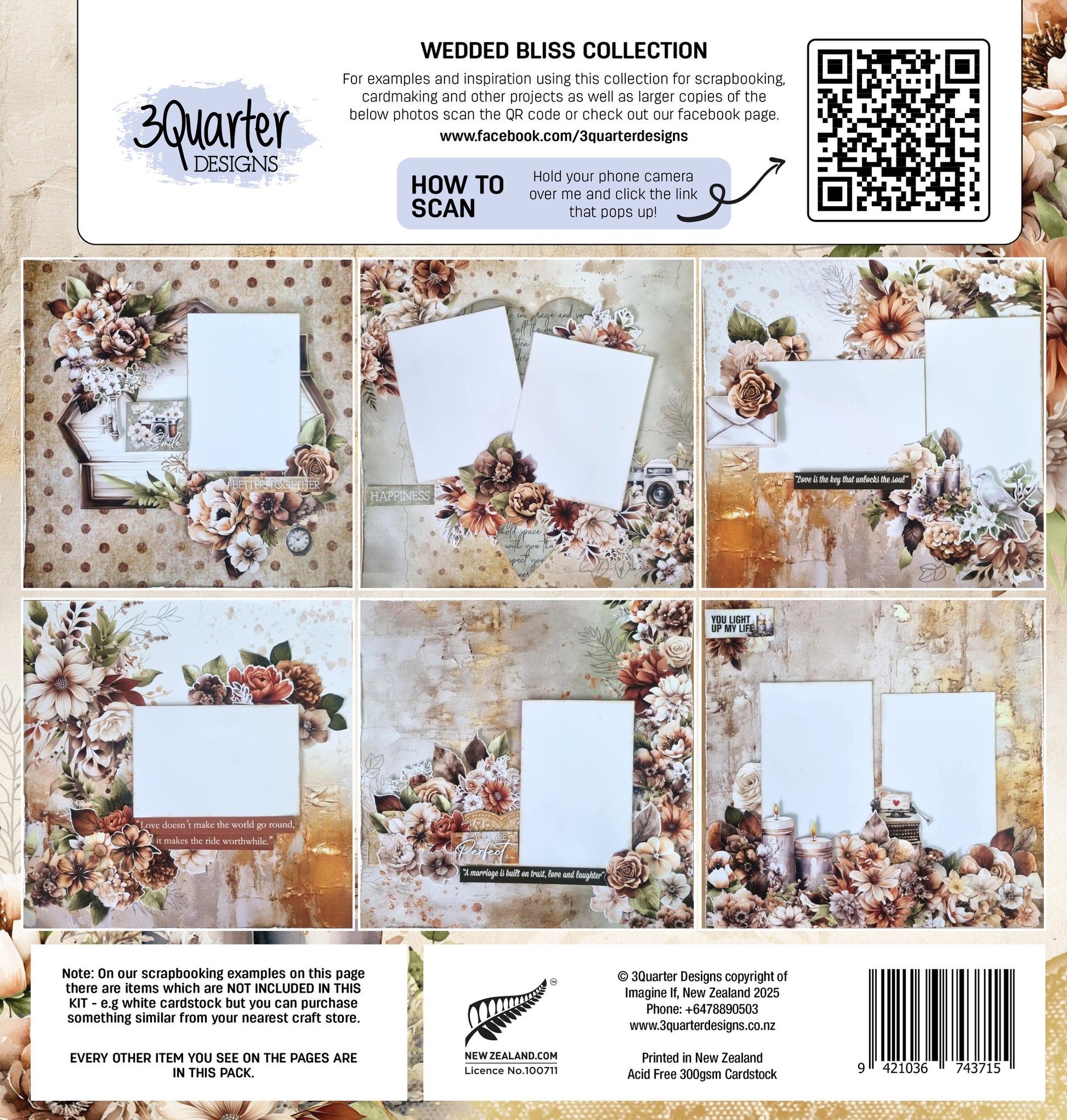 3 Quarter Designs - Wedded Bliss Collection Designer Paper & Diecuts Set