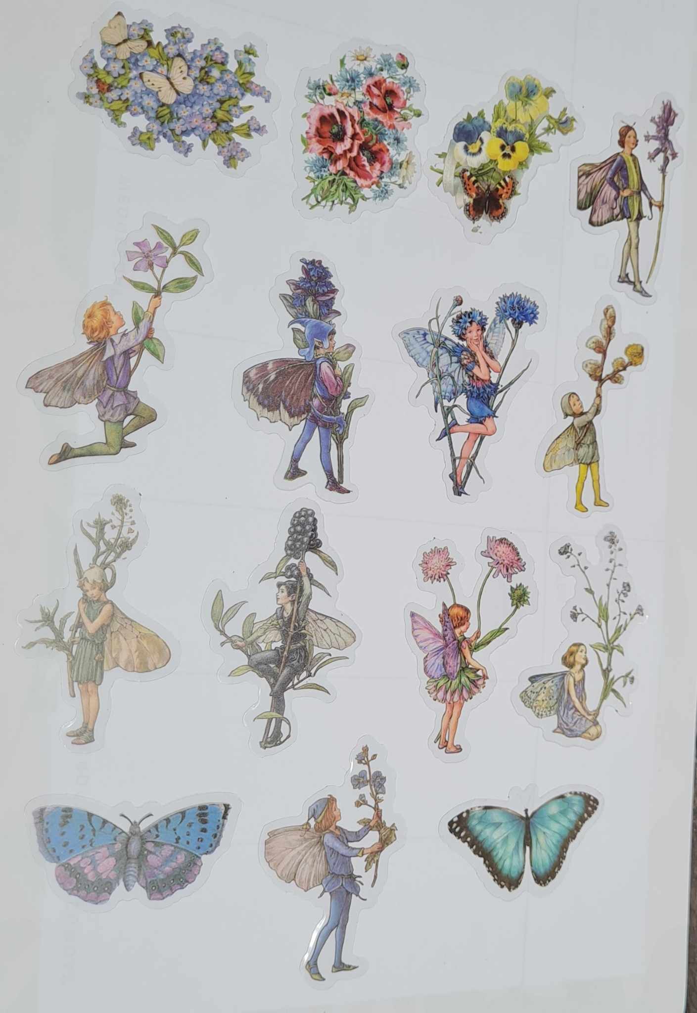 Garden Fairies- Clear Stickers - Blue