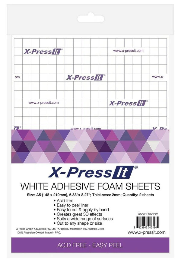 X -Press It - A5  White Adhesive Foam Sheets