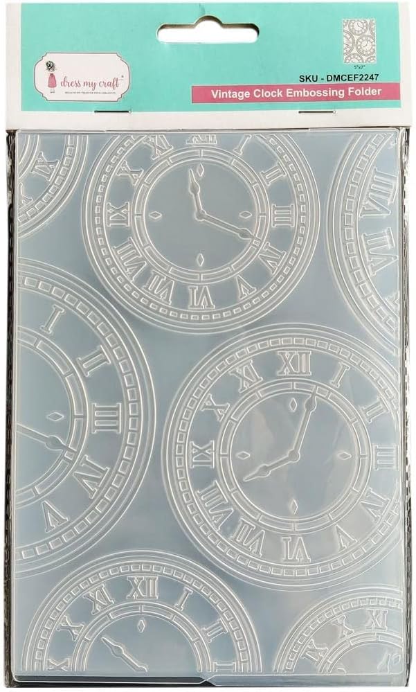 Dress My Craft - Vintage Clock Embossing Folder