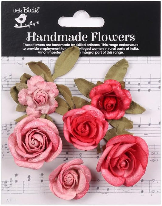 Little Birdie -  Foina Paper Flowers 8/Pkg - Precious Pink