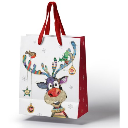 Bug Art Christmas Reindeer Gift Bag