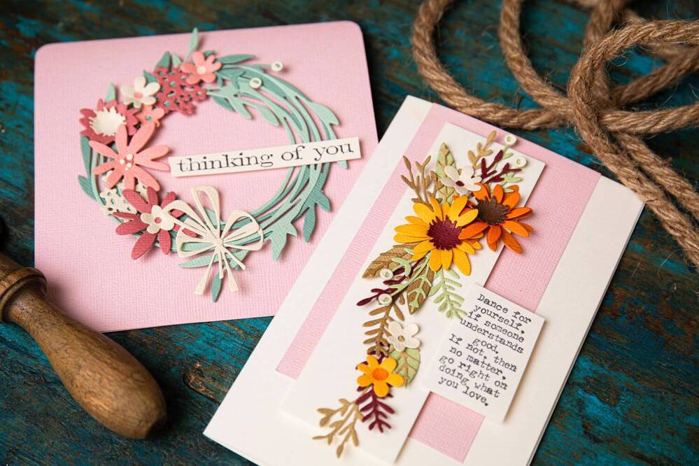 Sizzix - Thinlits - Vault Funky Floral Wreath