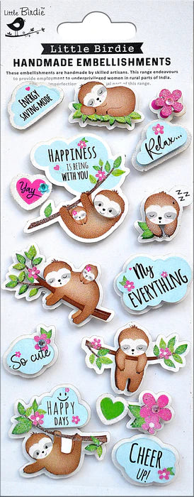 Little Birdie - Handmade Embellishments -Happy Days 13pc