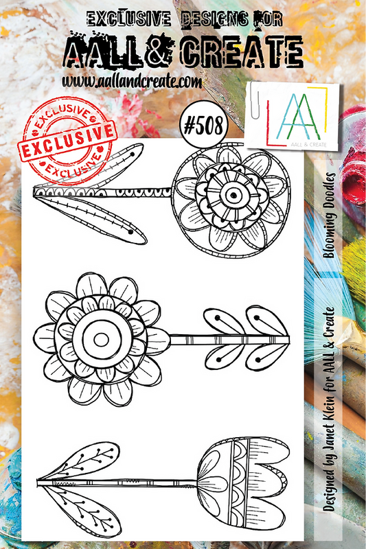 AAALL & CREATE - A7 Stamps - Blooming Doodles # 508