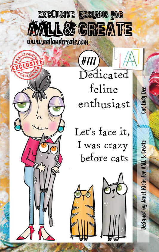 AALL & CREATE - A7 Stamps - Cat Lady Dee #777