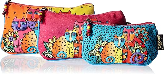 Laurel Burch Cosmetic Bags 3/Pkg-Feline Clan