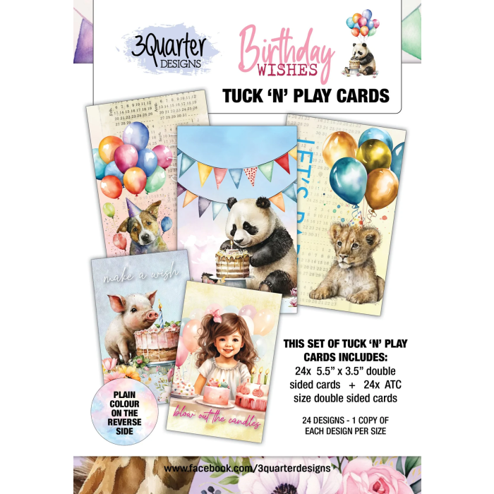 3 Quarter Designs - Birthday Wishes Tuck 'n' Play Cards