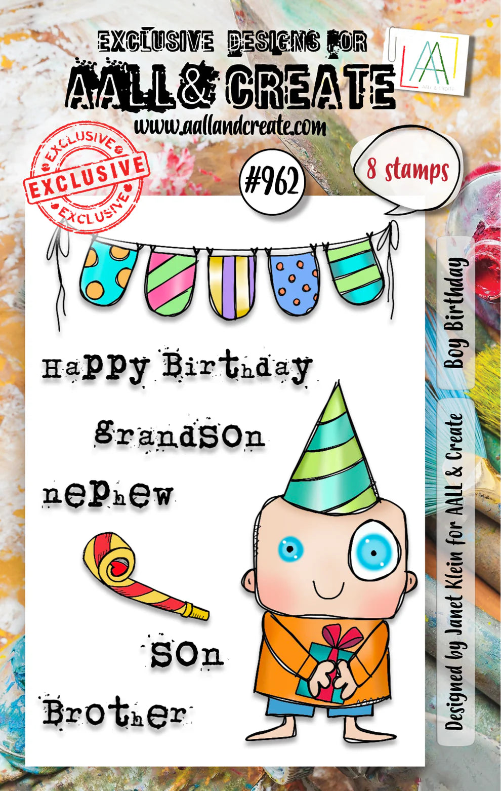 AALL & CREATE - A7 Stamps - Boy Birthday #962