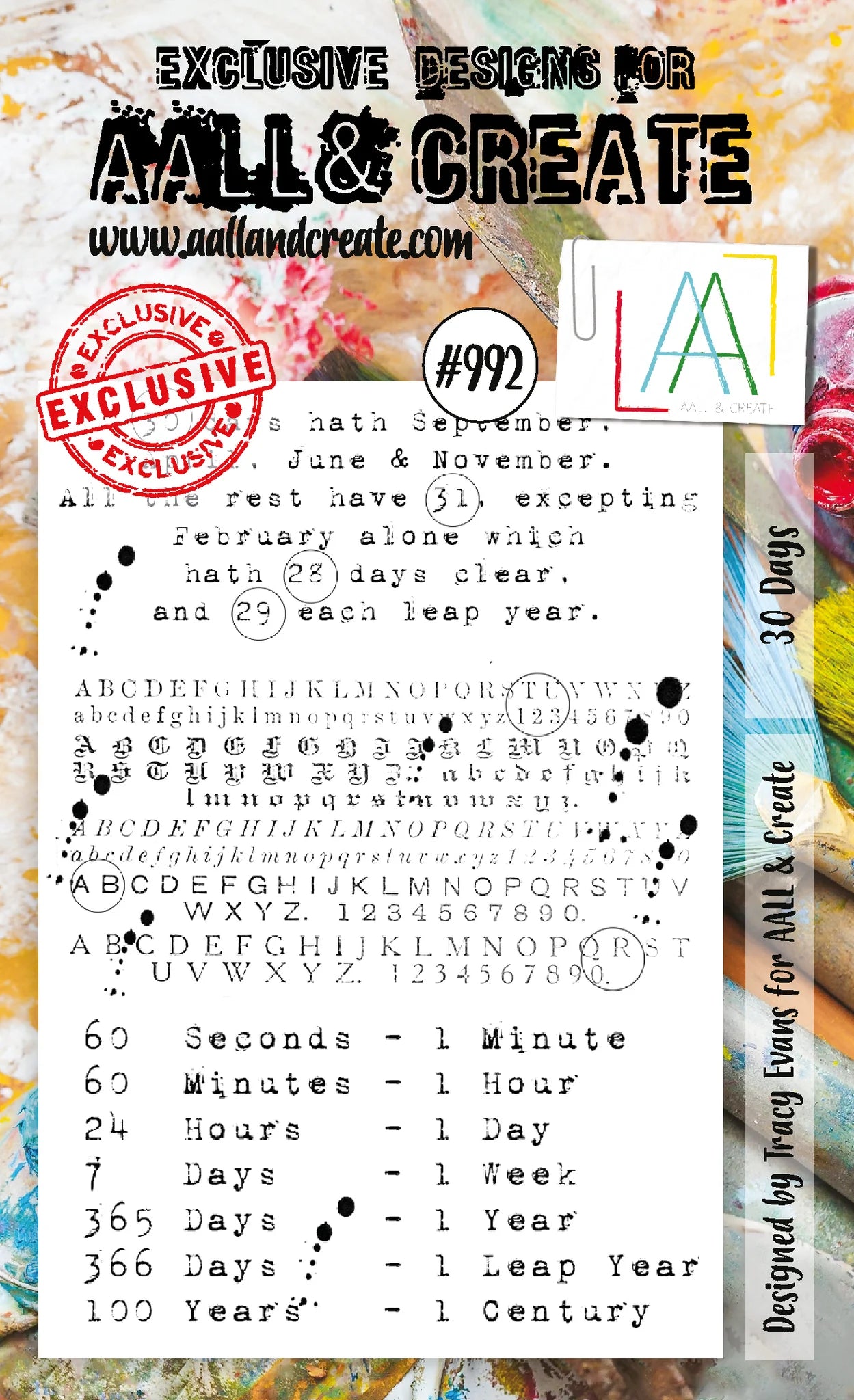 AALL & CREATE - A7 Stamps - 30 Days #992