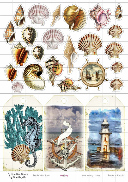 Bee Arty - A4 Cut Out Sheets - By The Sea Shore